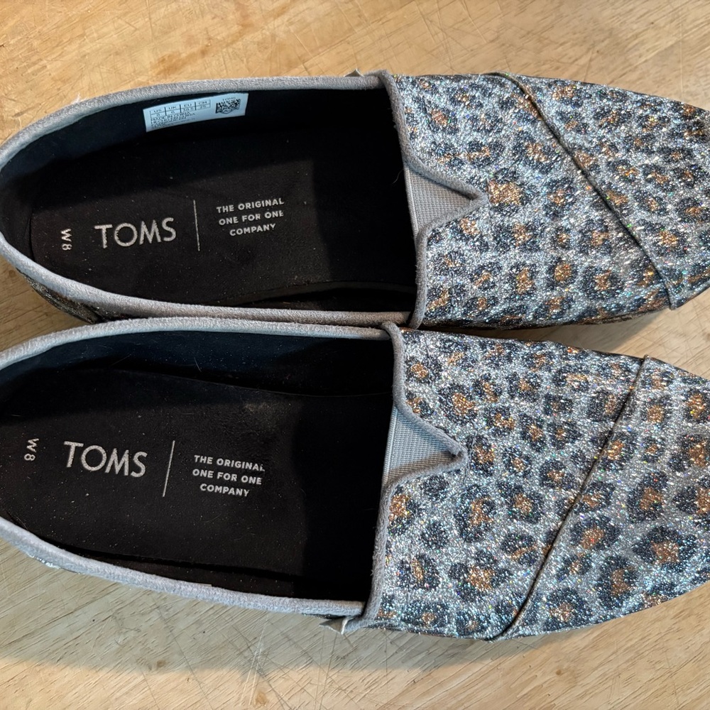 TOMS Gray and Brown Slip-On Loafers